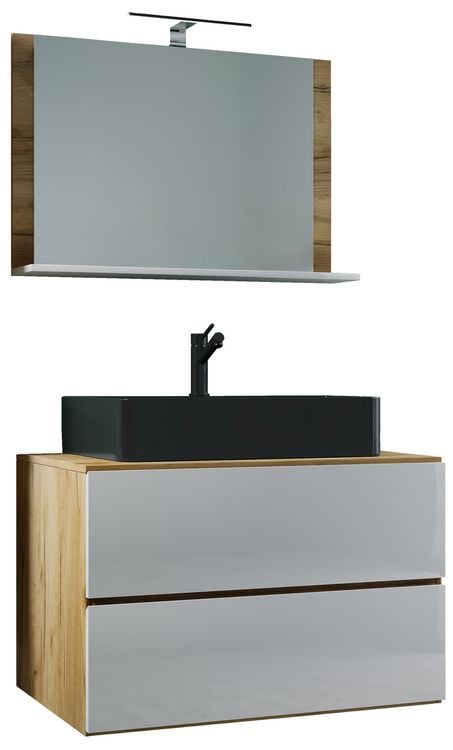 Produktbild: 3-tlg Waschtisch Badm&ouml;bel Lendas 80 cm M Schublade