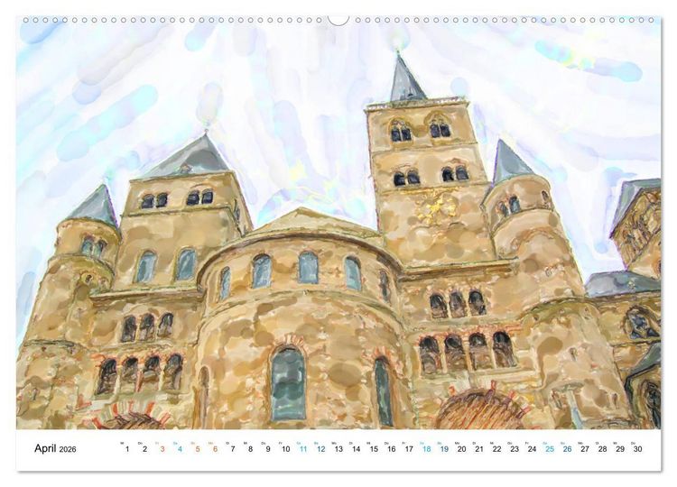 Produktbild: Trier - Illustrationen in Aquarell (Wandkalender 2026 DIN A2 quer), CALVENDO Monatskalender