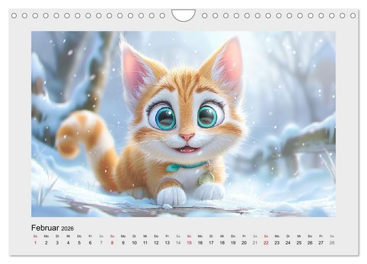 Produktbild: Katzen-Paradies. Entz&uuml;ckende Cartoon-K&auml;tzchen zum verlieben (Wandkalender 2026 DIN A4 quer), CALVENDO Monatskalender