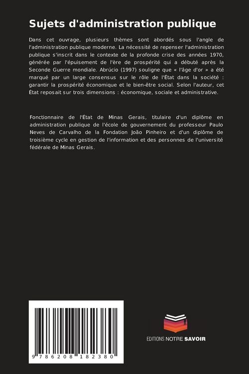 Produktbild: Sujets d'administration publique