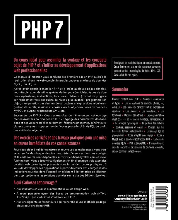 Produktbild: PHP7, Cours et exercices