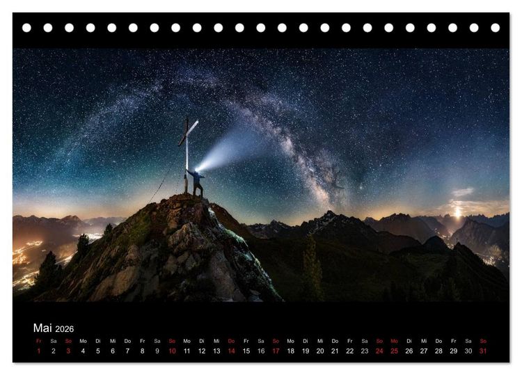 Produktbild: Sternensucher - Landschaft unter Sternen (Tischkalender 2026 DIN A5 quer), CALVENDO Monatskalender