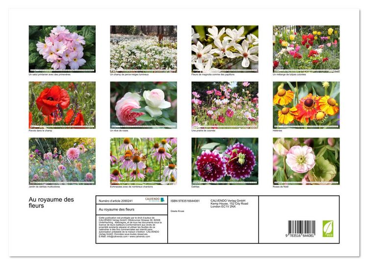 Produktbild: Au royaume des fleurs (Calendrier mural 2026 DIN A2 vertical) calendrier de bureau