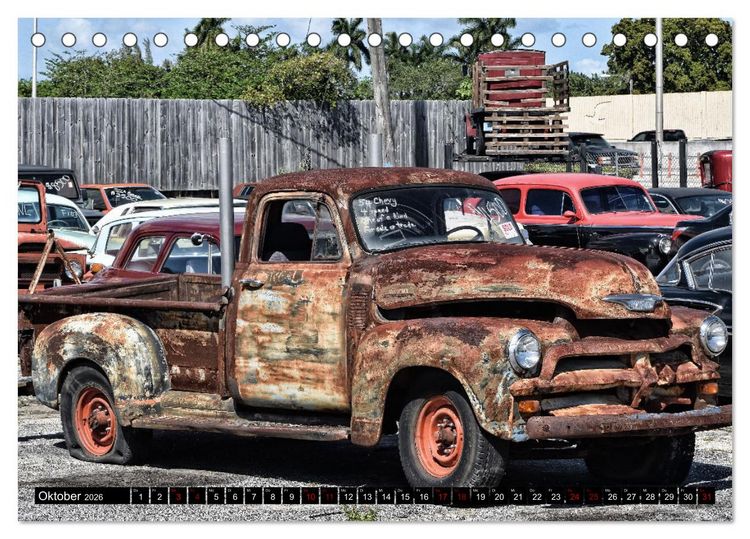 Produktbild: Florida Junk Cars (Tischkalender 2026 DIN A5 quer), CALVENDO Monatskalender