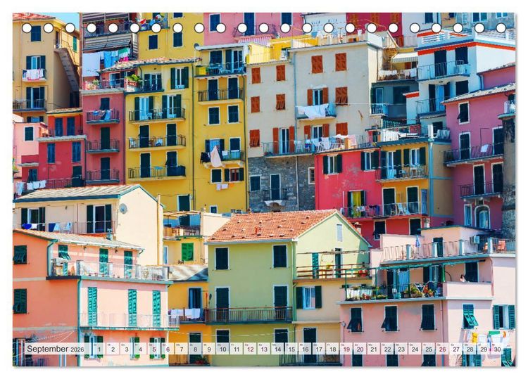 Produktbild: Cinque Terre - F&uuml;nf malerische D&ouml;rfer an der ligurischen K&uuml;ste (Tischkalender 2026 DIN A5 quer), CALVENDO Monatskalender