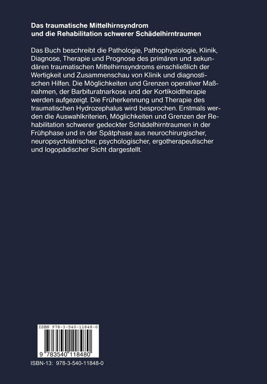 Produktbild: Das traumatische Mittelhirnsyndrom und die Rehabilitation schwerer Sch&auml;delhirntraumen