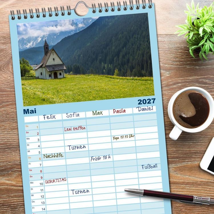 Produktbild: Familienplaner 2027 - MAGISCHES S&Uuml;DTIROL mit 5 Spalten (Wandkalender, 21 x 45 cm) CALVENDO