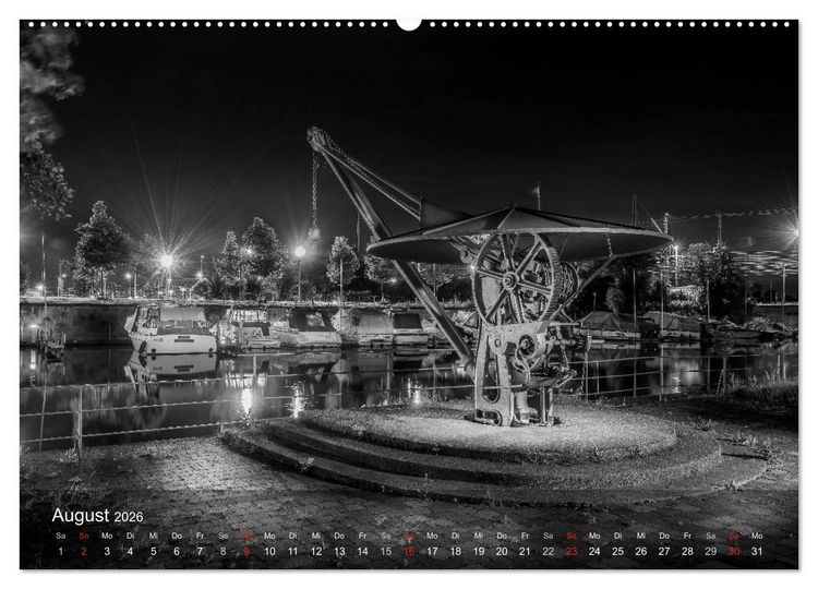 Produktbild: Heilbronn bei Nacht (hochwertiger Premium Wandkalender 2026 DIN A2 quer), Kunstdruck in Hochglanz