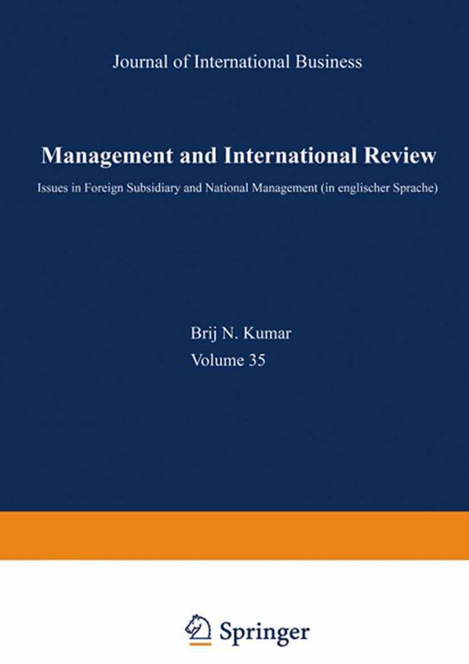 Produktbild: Management and International Review