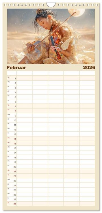 Produktbild: Familienplaner 2026 - Eine Liebe zur Musik - Musikanten mit 5 Spalten (Wandkalender, 21 x 45 cm) CALVENDO