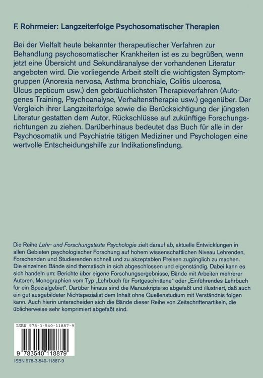 Produktbild: Langzeiterfolge Psychosomatischer Therapien