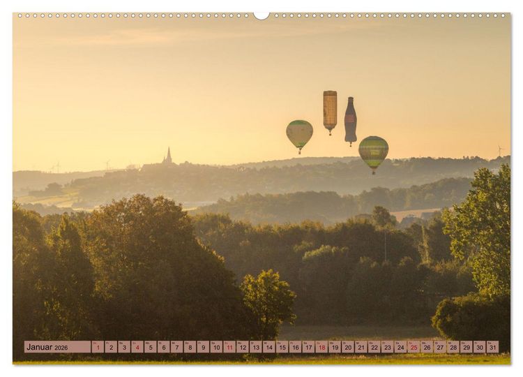Produktbild: Montgolfiade der Ballone im Sauerland (hochwertiger Premium Wandkalender 2026 DIN A2 quer), Kunstdruck in Hochglanz