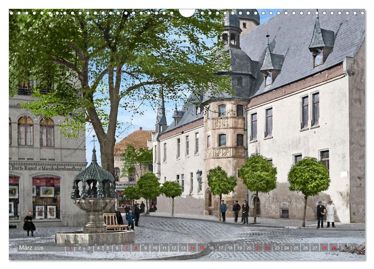 Produktbild: Sachsen-Anhalt - Orte zur Kaiserzeit in Farbe - Fotos restauriert und koloriert (Wandkalender 2026 DIN A3 quer), CALVENDO Monatskalender