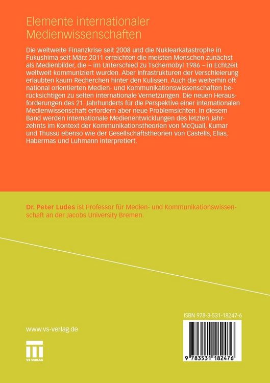 Produktbild: Elemente internationaler Medienwissenschaften