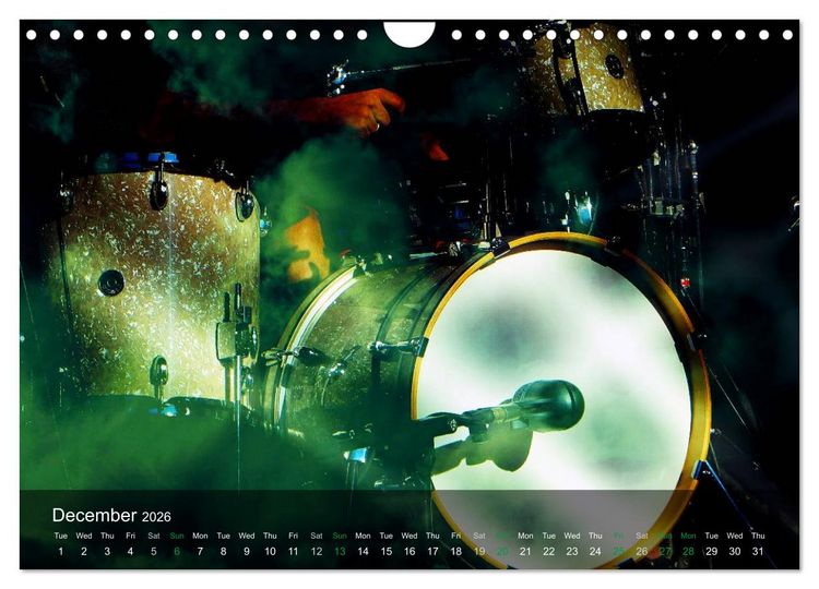 Produktbild: DRUMS ONSTAGE (Wall Calendar 2026 DIN A4 landscape), CALVENDO 12 Month Wall Calendar
