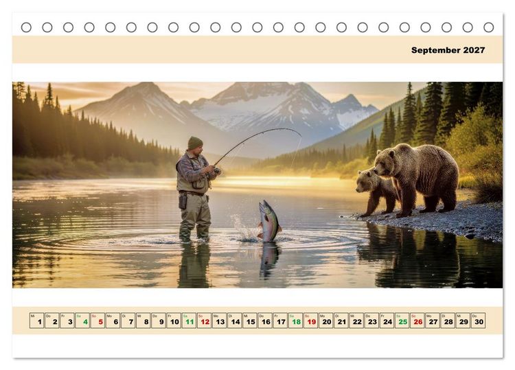 Produktbild: Alaska - Angeln auf Lachs - Panorama (Tischkalender 2027 DIN A5 quer), CALVENDO Monatskalender
