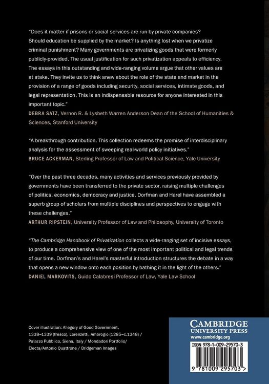 Produktbild: The Cambridge Handbook of Privatization