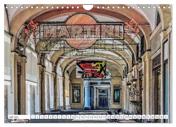 Produktbild: Turin - Zwischen Kaffeeh&auml;usern und K&ouml;nigsschl&ouml;ssern (Wandkalender 2026 DIN A4 quer), CALVENDO Monatskalender