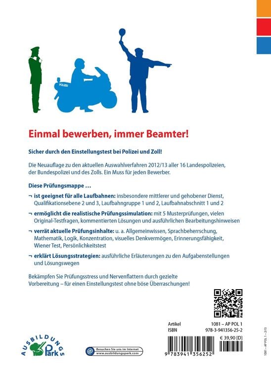 Produktbild: Der Eignungstest / Einstellungstest zur Ausbildung bei der Polizei