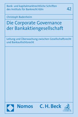 Produktbild: Die Corporate Governance der Bankaktiengesellschaft
