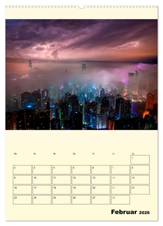 Produktbild: Metropolen im Gewitter (Wandkalender 2026 DIN A2 hoch), CALVENDO Monatskalender