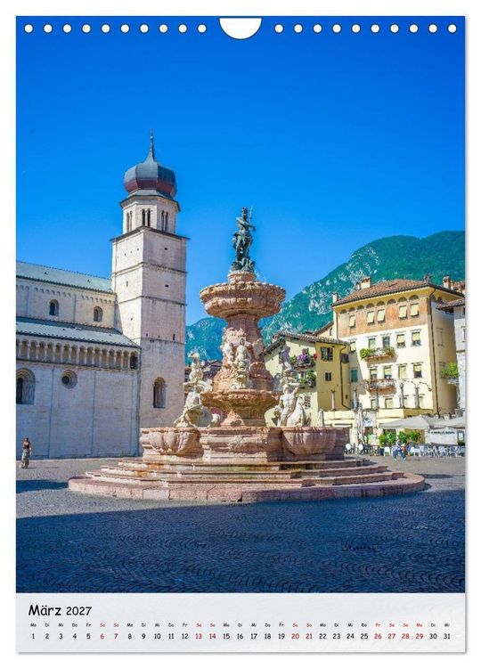 Produktbild: Trient - Die gl&uuml;ckliche Stadt zwischen Dolomiten und Gardasee (Wandkalender 2027 DIN A4 hoch), CALVENDO Monatskalender