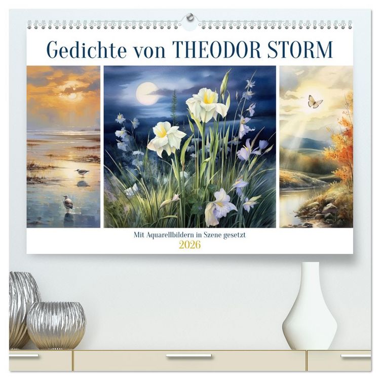 Produktbild: Gedichte von Theodor Storm (hochwertiger Premium Wandkalender 2026 DIN A2 quer), Kunstdruck in Hochglanz