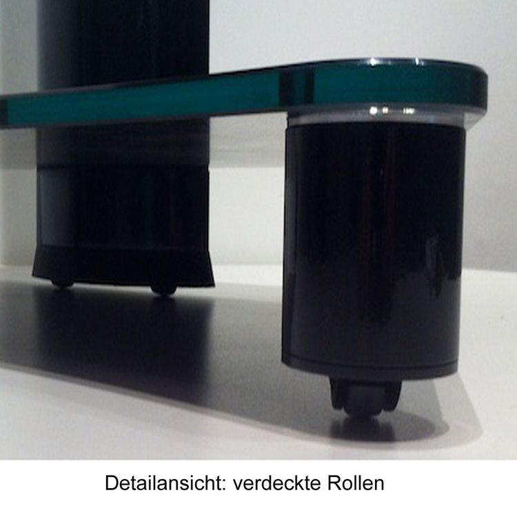 Produktbild: TV Standfu&szlig; Glas Fernseh Rollen St&auml;nder Fu&szlig; Tosal
