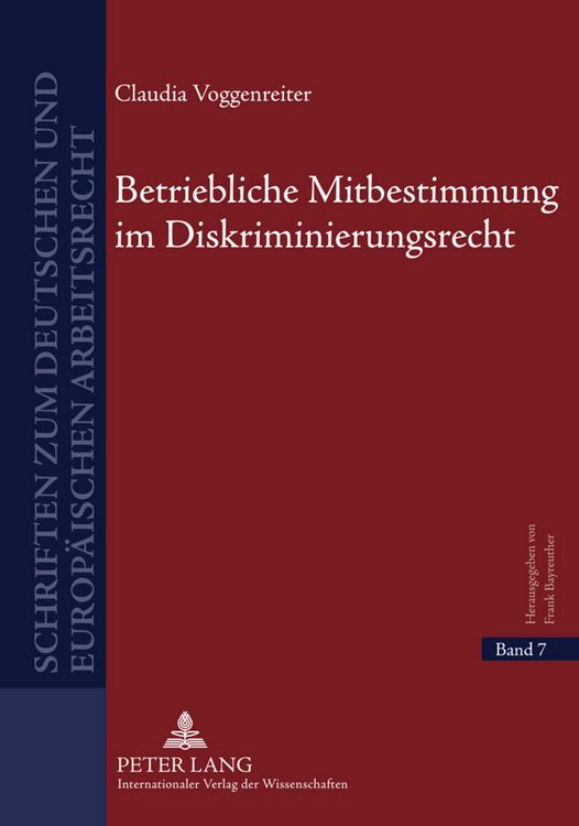 Produktbild: Betriebliche Mitbestimmung im Diskriminierungsrecht