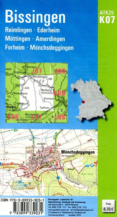 Produktbild: ATK25-K07 Bissingen (Amtliche Topographische Karte 1:25000)
