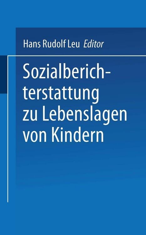 Produktbild: Sozialberichterstattung zu Lebenslagen von Kindern