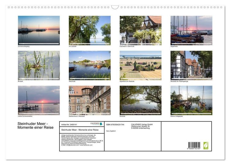 Produktbild: Steinhuder Meer - Momente einer Reise (Wandkalender 2027 DIN A2 quer), CALVENDO Monatskalender