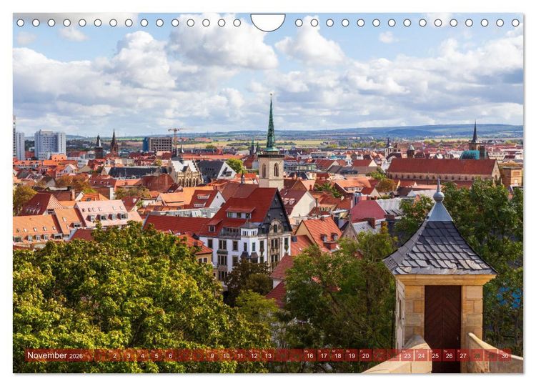 Produktbild: Landeshauptstadt Erfurt - Reise durch das sch&ouml;ne Th&uuml;ringen (Wandkalender 2026 DIN A4 quer), CALVENDO Monatskalender