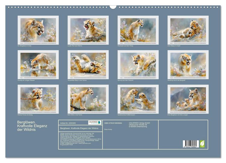 Produktbild: Bergl&ouml;wen. Kraftvolle Eleganz der Wildnis (Wandkalender 2027 DIN A2 quer), CALVENDO Monatskalender