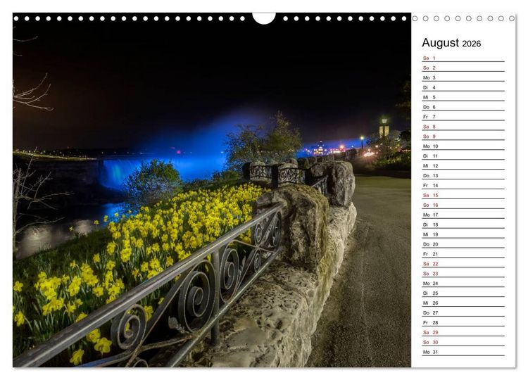 Produktbild: NIAGARAF&Auml;LLE Idyllische Impressionen bei Tag und Nacht (Wandkalender 2026 DIN A3 quer), CALVENDO Monatskalender