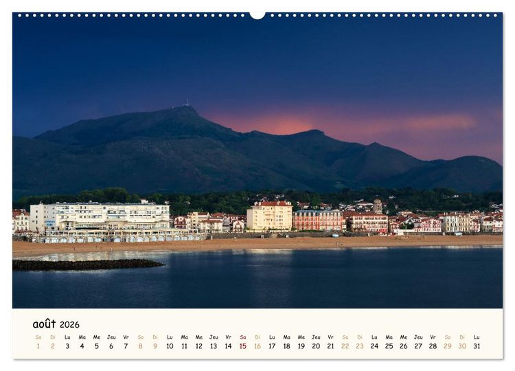 Produktbild: Entre monts et vagues - Une ann&eacute;e au Pays Basque (Calendrier mural 2026 DIN A2 vertical) calendrier de bureau