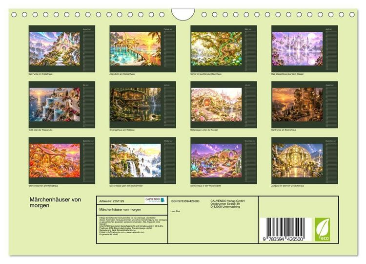 Produktbild: M&auml;rchenh&auml;user von morgen (Wandkalender 2027 DIN A4 quer), CALVENDO Monatskalender