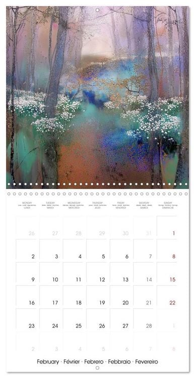 Produktbild: L'ann&eacute;e en bleu-violet (Calendrier mural carr&eacute; 2026 30x30 cm) Calendrier double avec une page pour vos prises de notes
