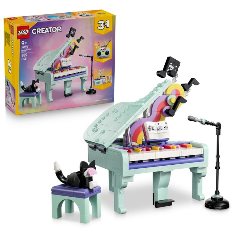 Produktbild: LEGO Creator 3-in-1-Set 31392 Deko-Klavier mit Katze, Spielzeug ab 9