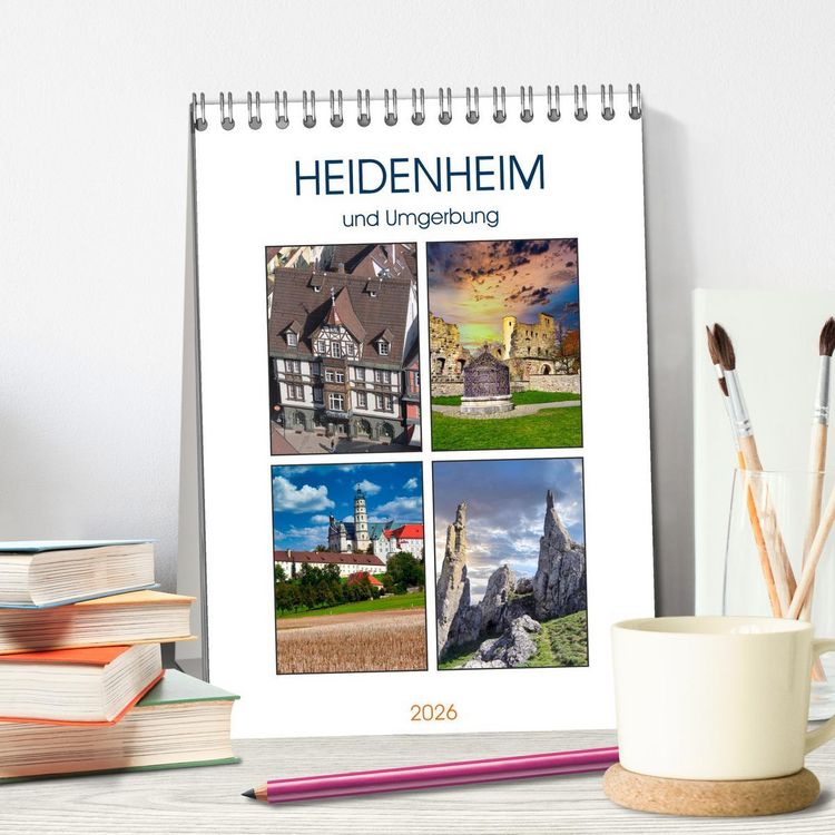 Produktbild: Heidenheim und Umgebung (Tischkalender 2026 DIN A5 hoch), CALVENDO Monatskalender