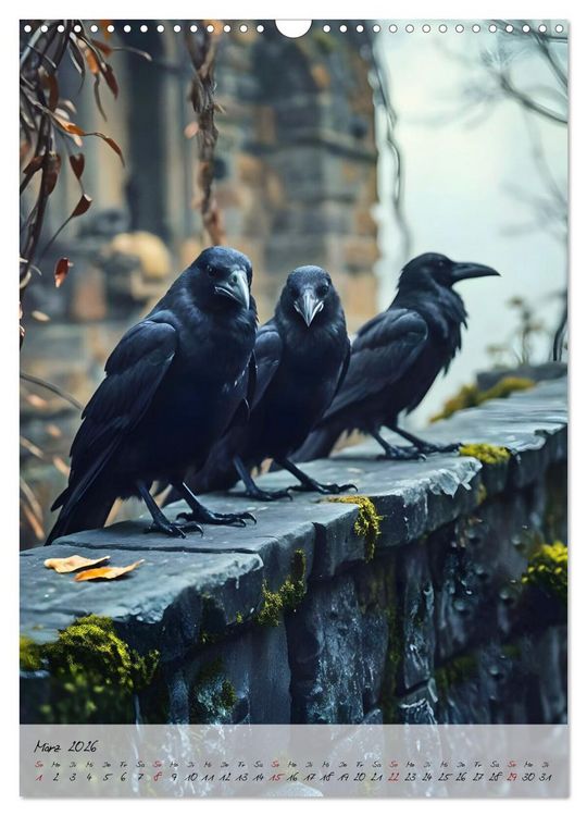 Produktbild: Rabenmond - Ein mystischer Jahresbegleiter (Wandkalender 2026 DIN A3 hoch), CALVENDO Monatskalender