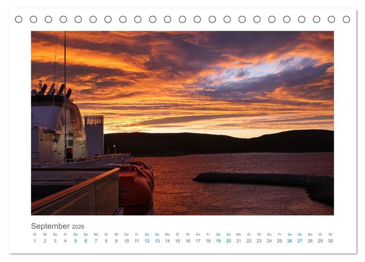 Produktbild: Kurs Nord - mit dem Postschiff (Tischkalender 2026 DIN A5 quer), CALVENDO Monatskalender