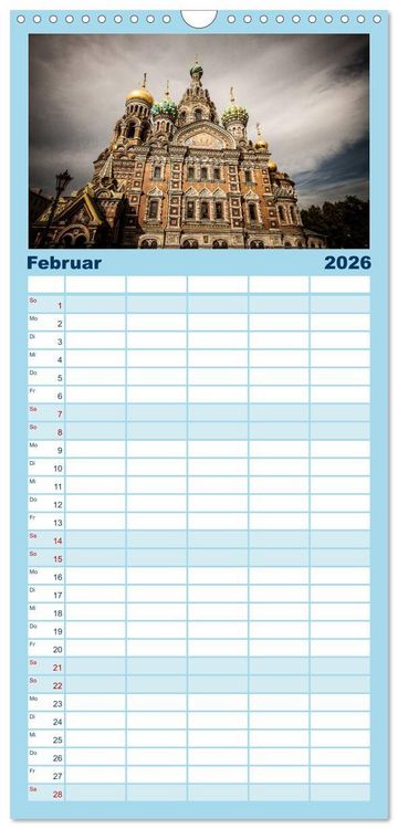 Produktbild: Familienplaner 2026 - Sankt Petersburg - "Venedig des Nordens" mit 5 Spalten (Wandkalender, 21 x 45 cm) CALVENDO