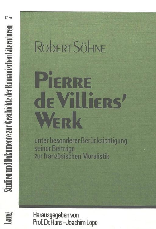 Produktbild: Pierre de Villiers' Werk