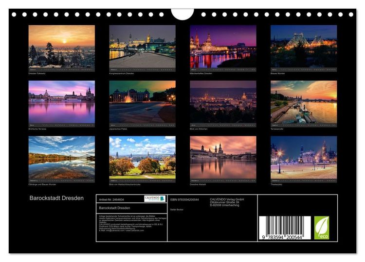 Produktbild: Barockstadt Dresden (Wandkalender 2027 DIN A4 quer), CALVENDO Monatskalender