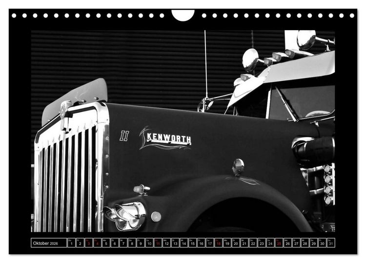 Produktbild: Kenworth W900A EXTHD - in schwarzwei&szlig; (Wandkalender 2026 DIN A4 quer), CALVENDO Monatskalender