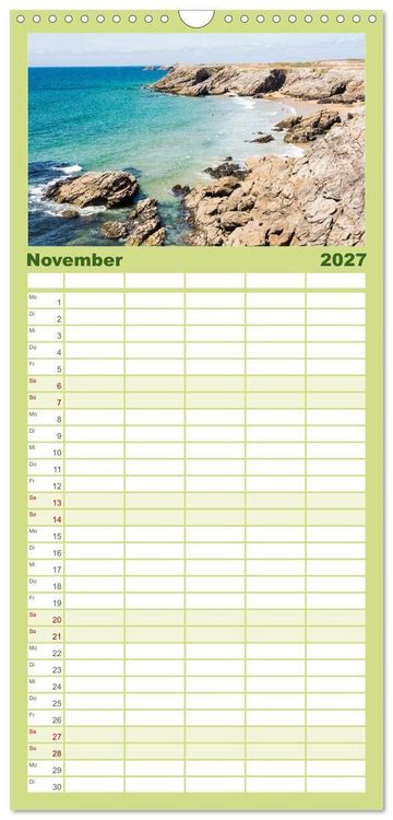 Produktbild: Familienplaner 2027 - Steilk&uuml;sten Europas mit 5 Spalten (Wandkalender, 21 x 45 cm) CALVENDO
