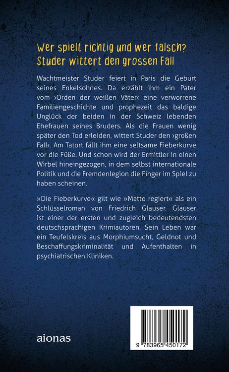 Produktbild: Die Fieberkurve. Friedrich Glauser. Ein Studer-Krimi