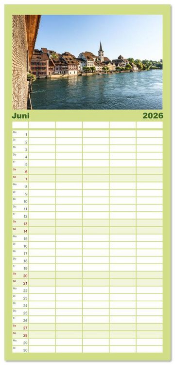 Produktbild: Familienplaner 2026 - Kanton Thurgau mit 5 Spalten (Wandkalender, 21 x 45 cm) CALVENDO