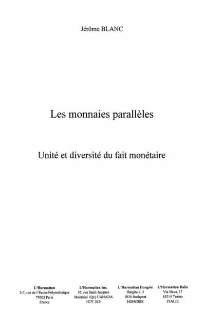 Produktbild: Les Monnaies Paralleles